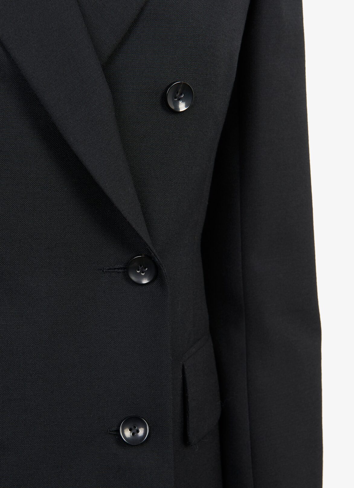 Wool-Blend Double-Breasted Blazer ALAÏA BLACK WOOL-BLEND DOUBLE-BREASTED BLAZER